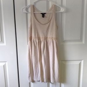 H&M Vintage Lace Waist Jersey Beach Dress Beige Xs